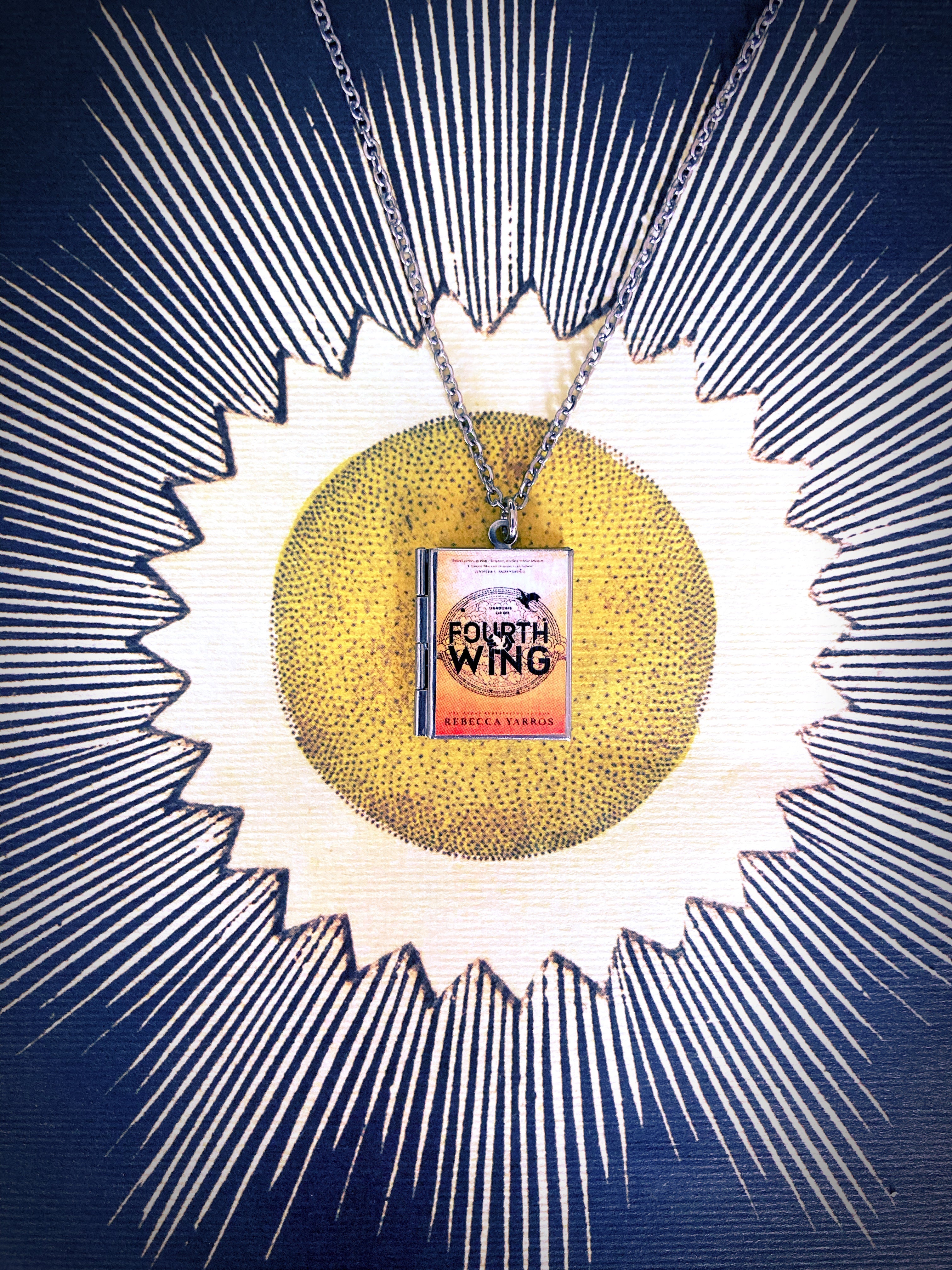 Fourth Wing Storybook Locket Necklace