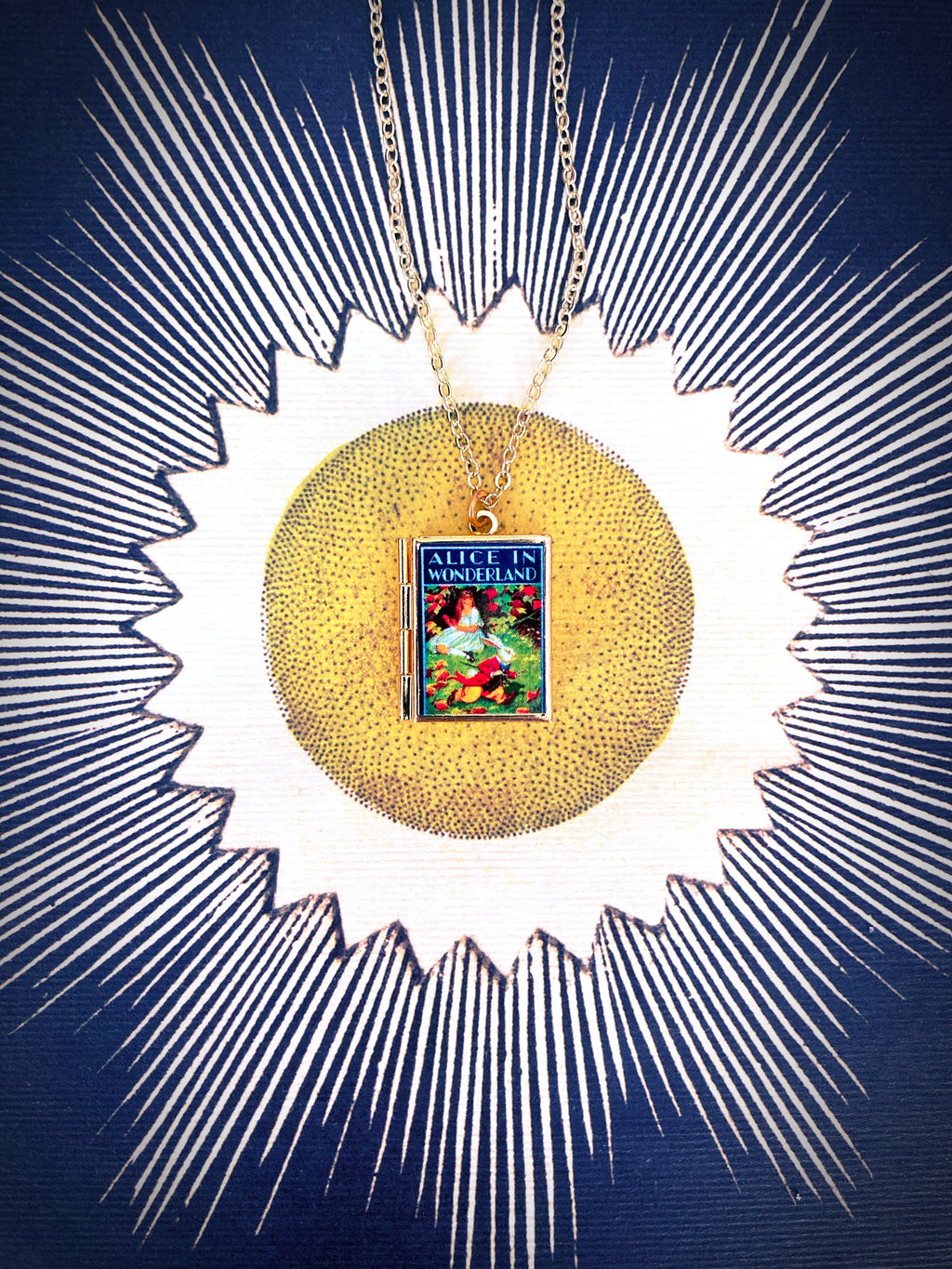 Alice In Wonderland Storybook Locket Necklace- Running Late