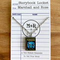 Frankenstein Storybook Locket Necklace- Blue Potrait