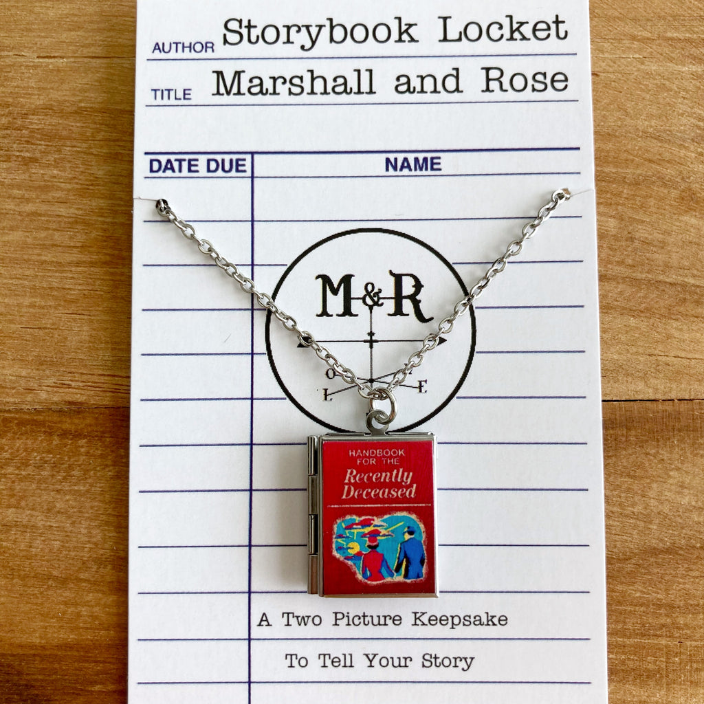 Beetlejuice Storybook Locket Necklace- Handbook for the Recently Deceased