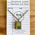 Pride and Prejudice Storybook Locket Necklace- Vintage Peacock