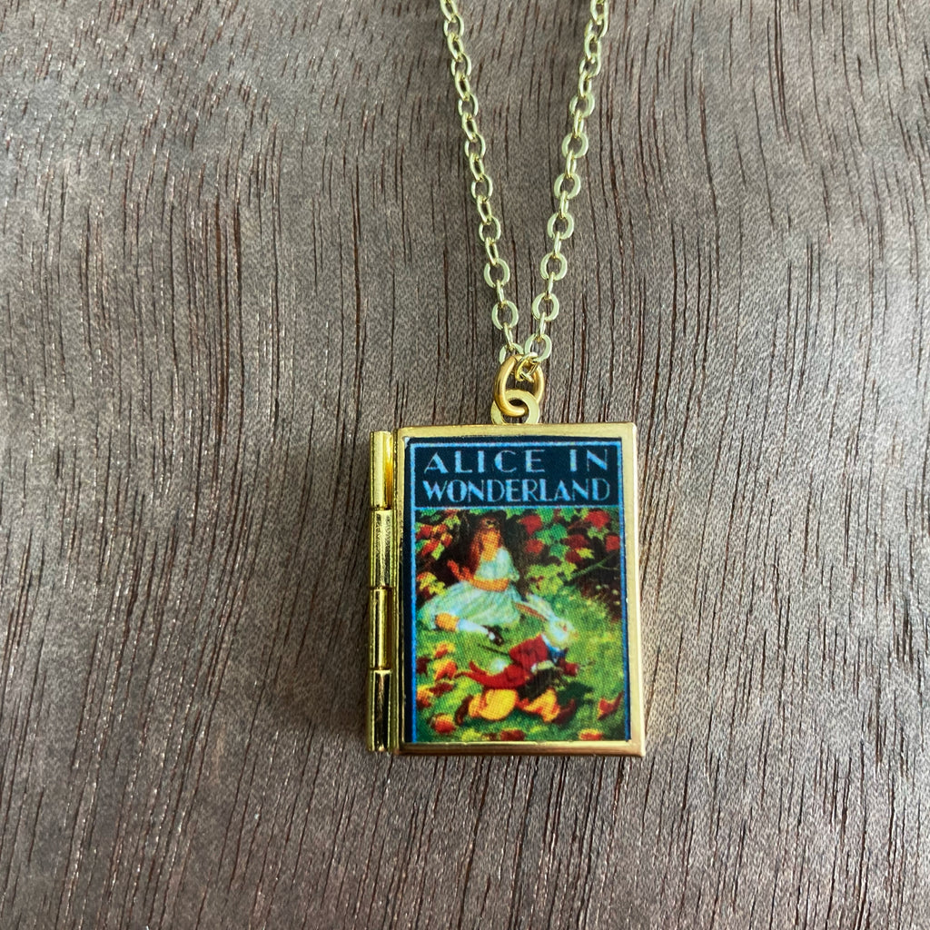 Alice In Wonderland Storybook Locket Necklace- Running Late