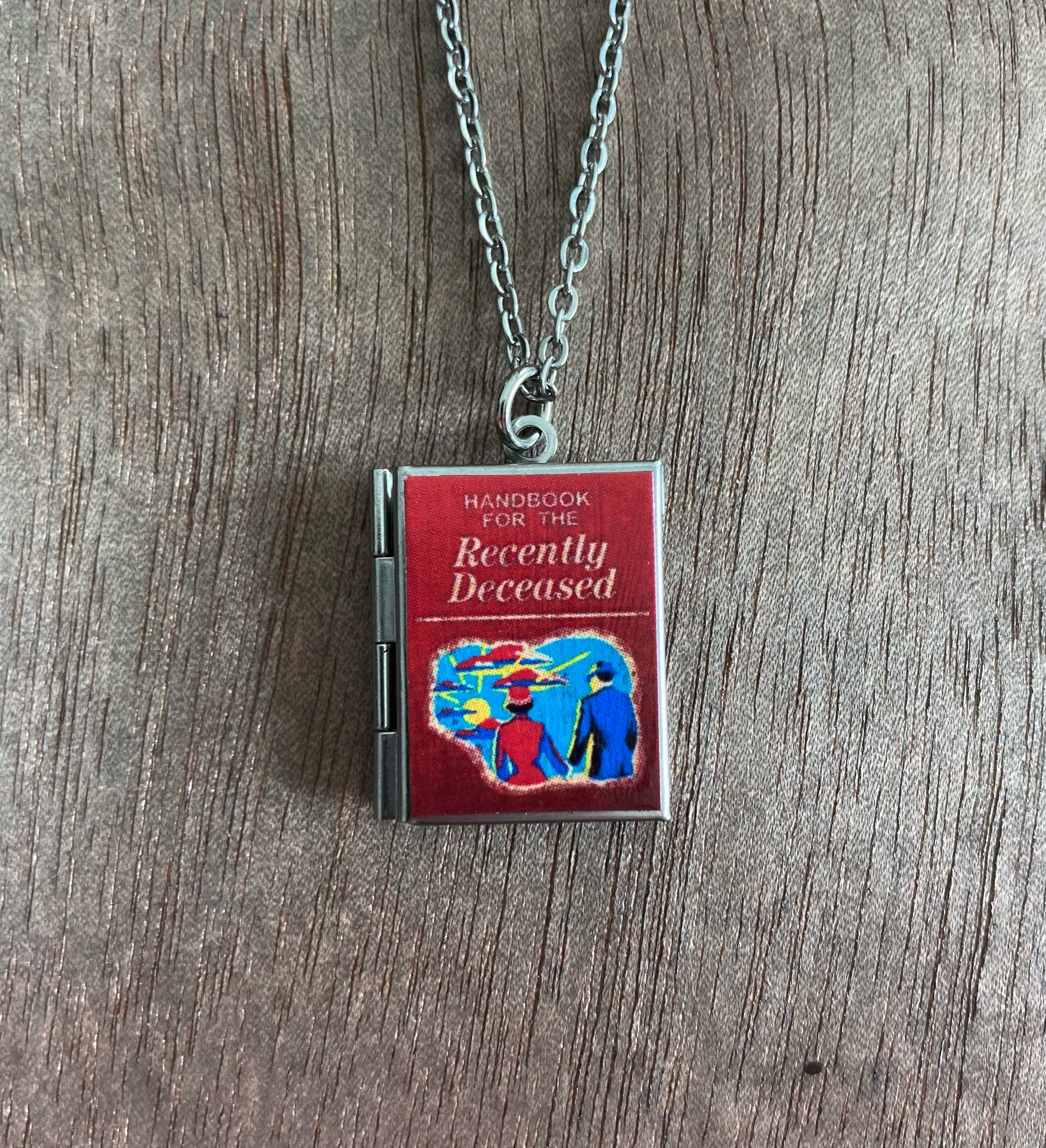 Beetlejuice Storybook Locket Necklace- Handbook for the Recently Deceased