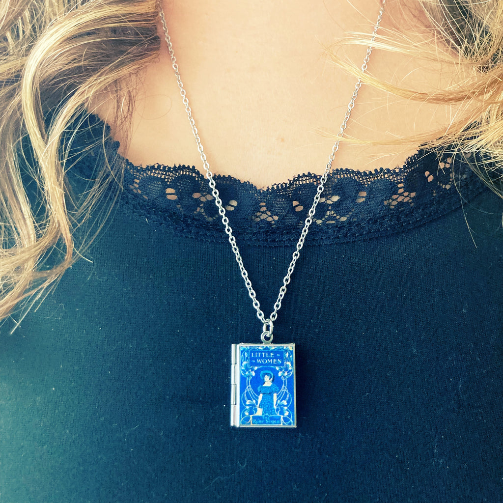 Little Women Locket Necklace- Blue Dress