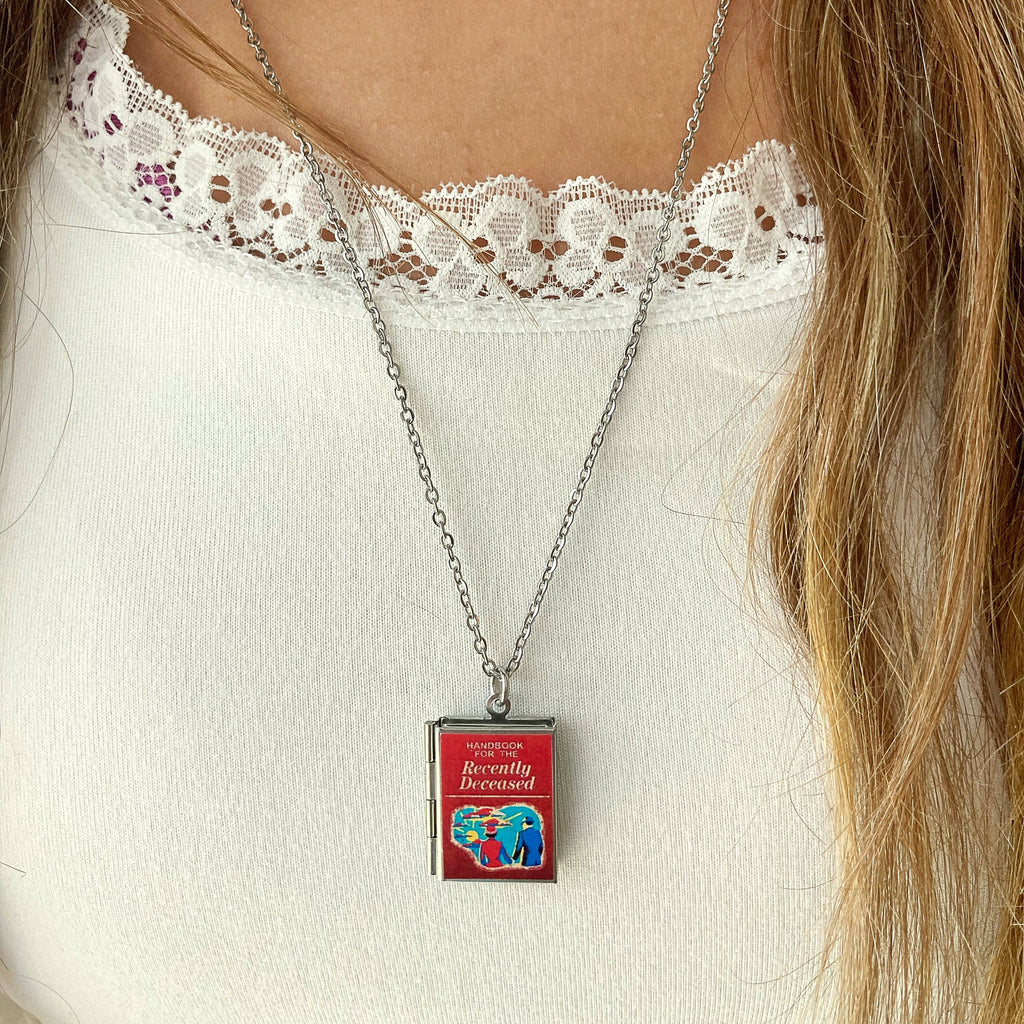 Beetlejuice Storybook Locket Necklace- Handbook for the Recently Deceased