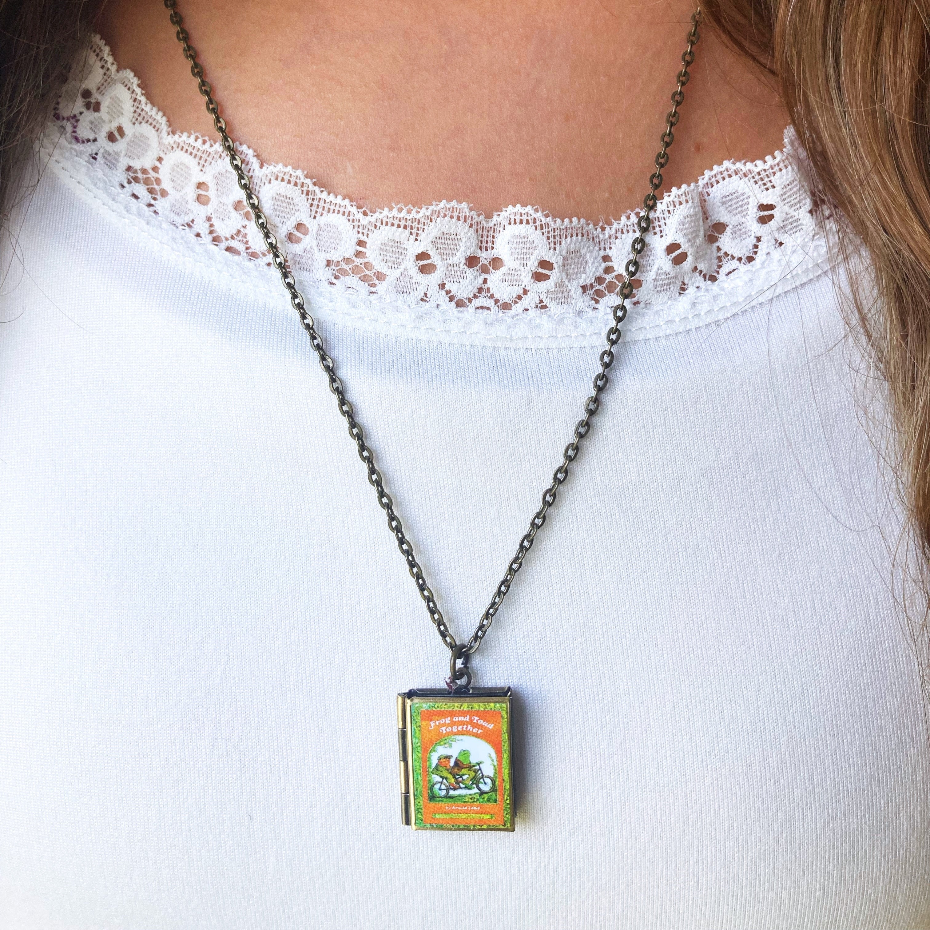 Frog and Toad Storybook Locket Necklace- Together